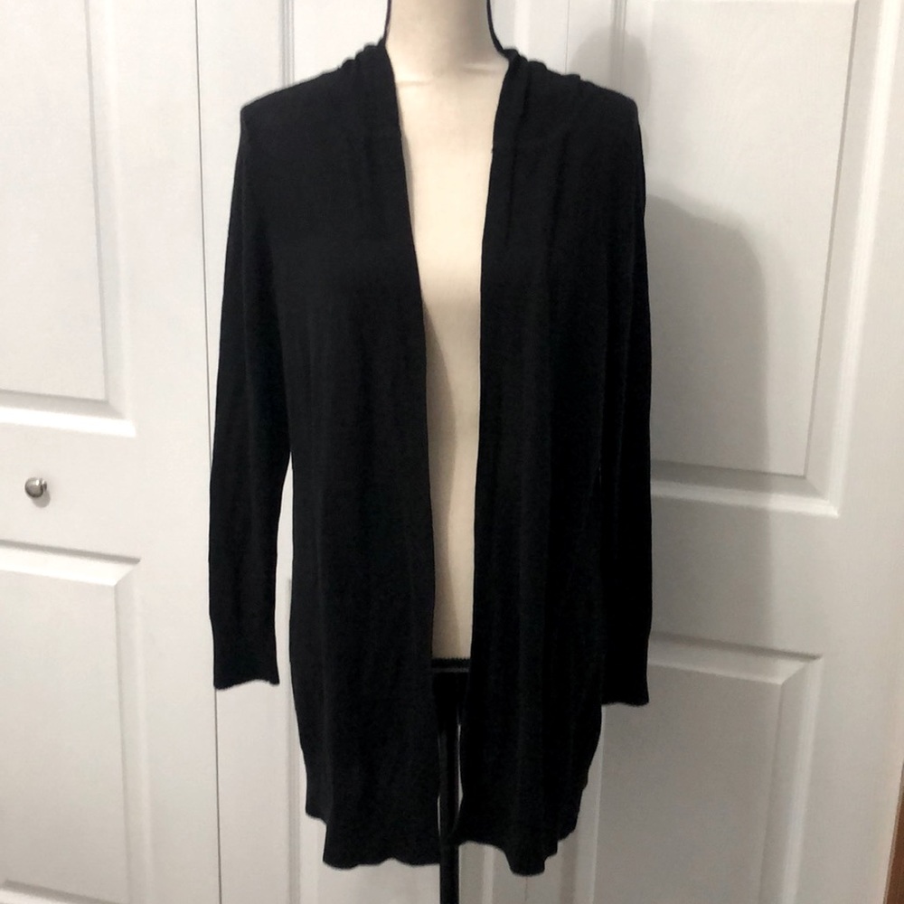 Verve Ami Women’s Open Hooded Cardigan, Large, Black